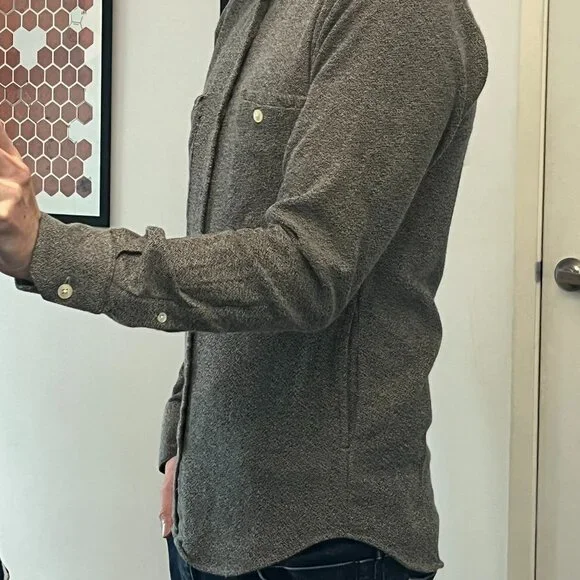 *Canadian Made* ~ Eighteen Waits ~ Long Sleeve Pocket Shirt Soft Grey *Vintage* - Picture 10 of 12